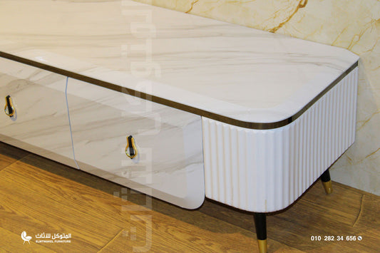 وحدة تلفزيون تابلوه - رخامي